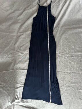 Mind Code Navy Blue Spaghetti-Strap Maxi Dress